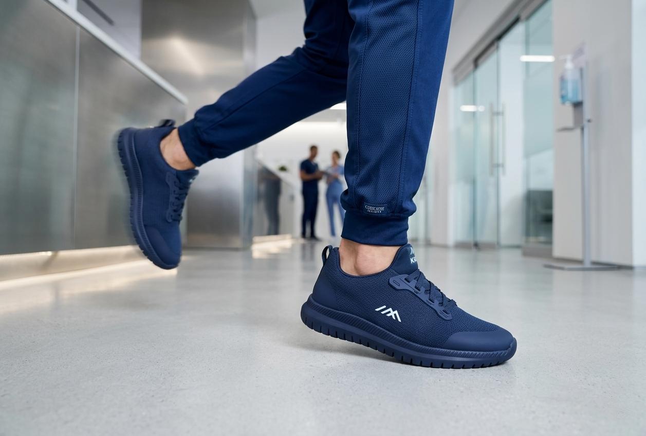 Calzado ocupacional en movimiento